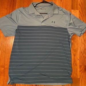 Men’s Under Armour Light Blue Stripe Golf Shirt XL